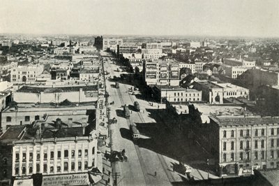 Winnipeg i dag, ser opp Main Street. - The Rapid Growth of Modern Canada, c1930. av Valentine and Sons Ltd