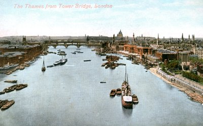 Themsen, London, tidlig på 1900-tallet. av Valentine and Sons Publishing Co