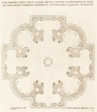 Grunnplan for kirken St. Johannes døperen av Valerien Regnard