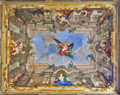 Allegory of the Fame og allegoriske figurer fra Hall of the Fame of the Balbi Family (fresco) av Valerio and Mariani Giovanni Maria Castello