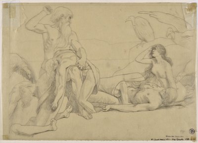 Studie for "" Les tears" (tegning) av Valère Bernard