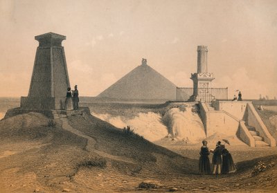 Krigsminnesmerker på slagmarken ved Waterloo, Belgia, midten av 1800-tallet. av Vanderhecht