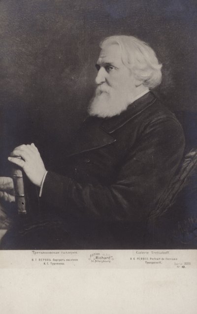 Ivan Turgenev , russisk romanforfatter, novelleforfatter og dramatiker av Vasili Grigorevich Perov