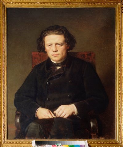 Portrett av Anton Rubinstein (1829-1894). Maleri av Vasili (Vasili) Grigoryevich Perov (1834-1882), olje på lerret av Vasili Grigorevich Perov