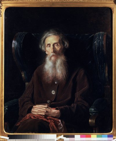 Portrett av forfatteren og leksikografen Vladimir Dahl (1801-1872). Maleri av Vasili (Vasili) Grigoryevich Perov (1834-1882), olje på lerret av Vasili Grigorevich Perov