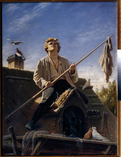En duefantast (en duefantast). Maleri av Vasily (Vasily) Grigoryevich Perov (1834-1882), olje på lerret av Vasili Grigorevich Perov
