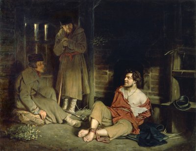 En Arrant Knave arrestert person, 1873 av Vasili Grigorevich Perov