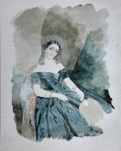 Portrett av Leonilla Ivanovna Baryatinskaya, prinsesse zu Sayn Wittgenstein 1816-1918, 1846 av Vasili Semenovich Sadovnikov