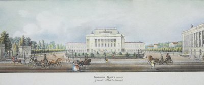 Saint Petersburg Imperial Bolshoi Kamenny Theatre Fra panoramaet av Nevsky Prospekt av Vasili Semenovich Sadovnikov