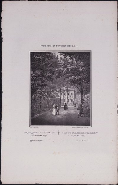 Utsikt over St. Petersburg. Sommerpalasset til Peter den store, 1833 av Vasili Semenovich Sadovnikov
