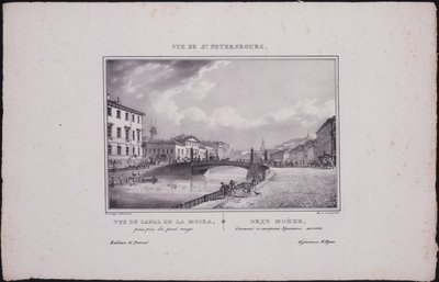 Utsikt over St. Petersburg. Utsikt over Moika-elven, 1833 av Vasili Semenovich Sadovnikov