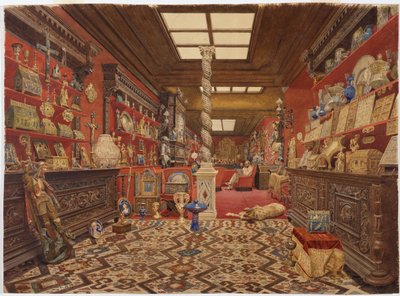 Et rom i Alexander Basilewskys residens i Paris, 1870 (wc på papir) av Vasili Vasilievich Vereshchagin