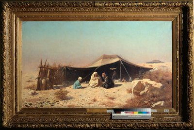Arabs in the Desert, Koranstudie - Maleri av Vasili Vasilyevich Vereshchagin (Vassili Vereshchagin) (1842-1904), olje på lerret, russisk kunst 1800- og 1900-tallet - Statens kunstmuseum, Odessa (Ukraina) av Vasili Vasilievich Vereshchagin