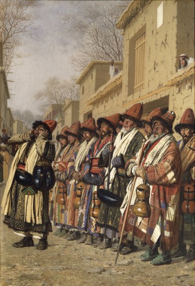 Dervishes Chorus Begging Alms i Tasjkent, 1870 av Vasili Vasilievich Vereshchagin