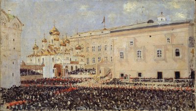 Kroningen av keiser Alexander III i Kreml i Moskva 15. mai 1883, 1883 av Vasili Vasilievich Vereshchagin