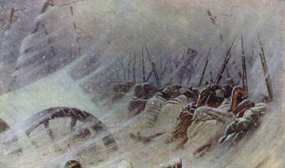 Nattbivuakken til den store hæren (fargelitografi) av Vasili Vasilievich Vereshchagin