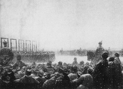 Henrettelsen av terroristene i Russland, 1884-1885 av Vasili Vasilievich Vereshchagin