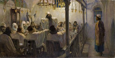 Il est coupable de la mort - Han er skyldig i døden! - Polenov, Vasili Dmitrievich (1844-1927) - 1906 - Olje på lerret - 113x220 - Privat samling (En del av serien med malerier Kristi liv fullført av kunstneren på slutten av 1890-1900-tallet) av Vasilij Dmitrievich Polenov