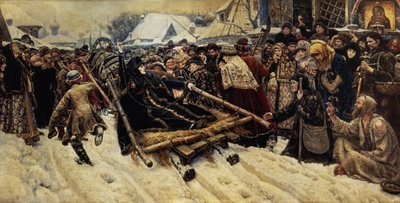 Henrettelsen av Boyarina Pajaritar Morozova (d.1675) 1887 av Vasilij Ivanovic Surikov