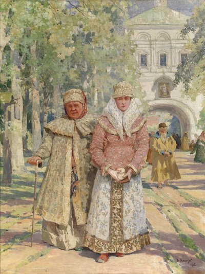 Utenfor klosterporten, 1916 av Vasily Ivanovich Navozov