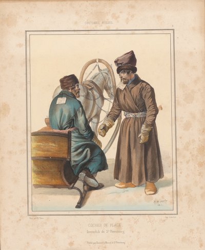Kutscher in Petersburg, Mitte des 19. Jahrhunderts von Georg Wilhelm Timm