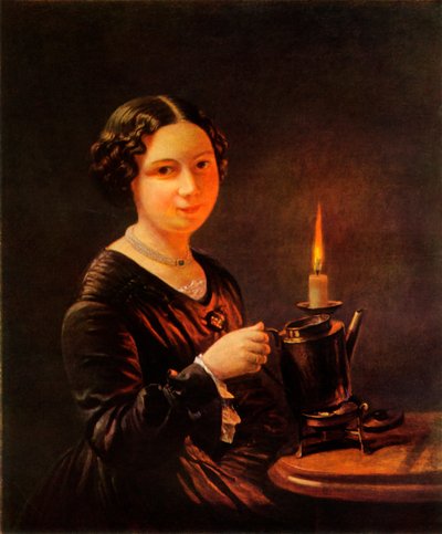Pike med stearinlys, 1840-tallet, 1965. av Vasily Tropinin