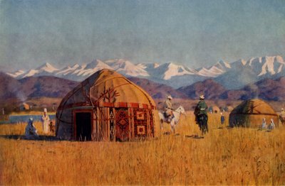 Kirghiz yourta ved elven Chu, 1869-1870, 1965. av Vasily Vereshchagin