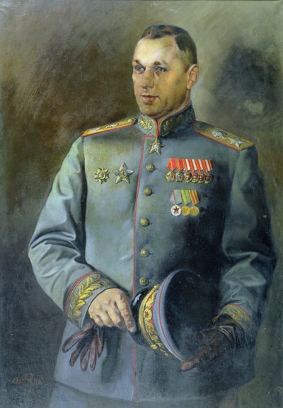 Portrett av marskalk av Sovjetunionen og Polen, Konstantin Rokossovsky (1896–1968) av Vassily Nikolayevich Yakovlev