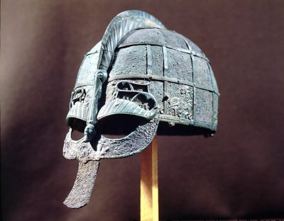 Hjelm, fra Vendel Treasure, Uppland, ca. 600 e.Kr. (metall) av Vendel Period