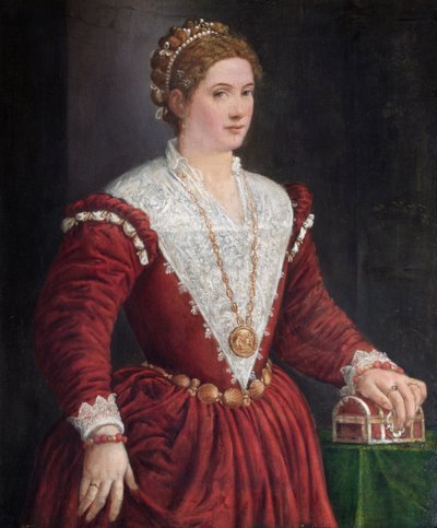 En ukjent dame (olje på lerret) av Venetian School