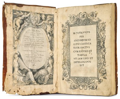 Ti bøker om arkitektur av Marcus Vitruvius Pollio, redigert av Fra Giovanni Giocondo, 1511 av Venetian School