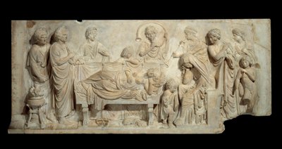 Funebre Bas relieff marmorseremoni i Venezia på begynnelsen av 1500-tallet Paris, Louvre-museet av Venetian School