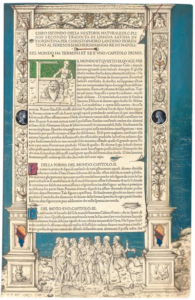 "Historia Naturalis" av Plinius den eldste, 1476 av Venetian School