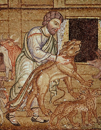 Livet til Noah, arken (mosaikkdetalj av Veneto Byzantine School