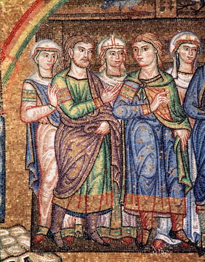 Livet til Noah, Noahs sønner (mosaikkdetalj av Veneto Byzantine School