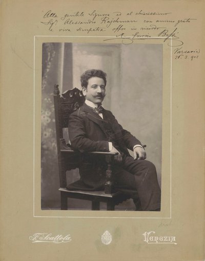 Portrett av organisten og komponisten Marco Enrico Bossi 1861-1925, ca. 1900. av Venezia . Photo studio Francesco Scattola