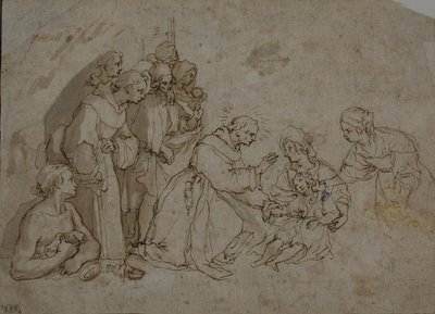 Studie for Miracle of Saint Bernardino of Siena av Ventura Salimbeni