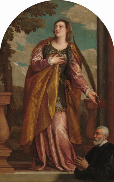 Saint Lucy og en giver av Veronese Workshop