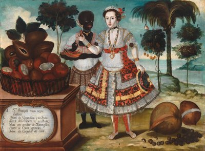 Edel kvinne med sin svarte slave, ca. 1783 (olje på lerret) av Vicente Alban