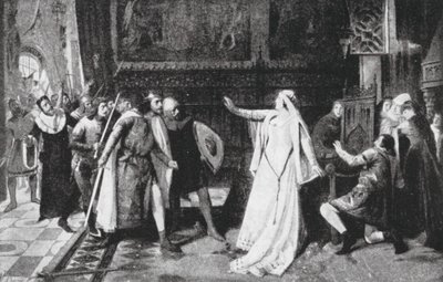 Maria de Molina frastøter adelen (litho) av Vicente Borras Abella
