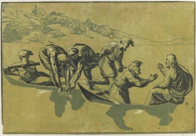 The Miraculous Draft of Fishes After Raphael, ca. 1540. av Vicentino