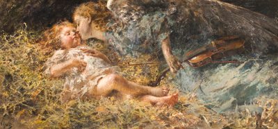 Musikerengelen Maleri av Vincenzo Irolli (1860-1949) 1900 privat samling av Vicenzo Irolli