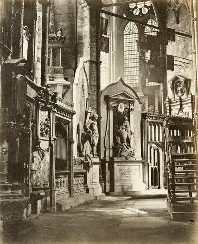 Nordgangen til Westminster Abbey, London, c1860 av Victor A Prout