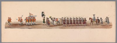 Historisk prosesjon ved det andre hundreårsjubileet for Utrecht University of Applied Sciences, 1836 (plate 3) De nederlandske hærenes innflyging til Oostende, 3. juli 1600, dagen etter seieren ved Nieuwpoort; i henhold til kostymefremstillingen gitt av H  av Victor Adam