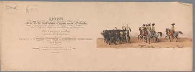 Historisk prosesjon ved det andre hundreårsjubileet for Utrecht University of Applied Sciences, 1836 (tittelutskrift) De nederlandske hærenes innflyging til Oostende, 3. juli 1600, dagen etter seieren ved Nieuwpoort; i henhold til kostymet gitt av H H Stud av Victor Adam