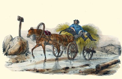 Le Paysan Russe. i "" Album Grotesque, Choices of Outstanding Types", illustrasjoner av Victor Adam, Paris, rundt 1850. av Victor Adam