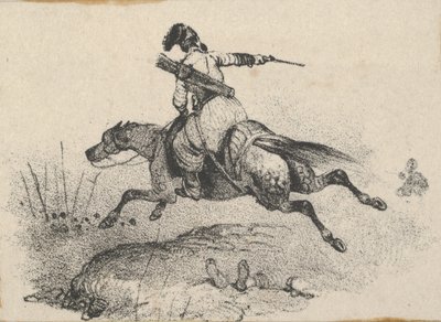 Soldat på galopperende hest, midten av 1800-tallet. av Victor Adam