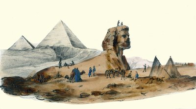 Den franske obersten i Egypt. i "" Album Grotesque, Choices of Remarkable Types", illustrasjoner av Victor Adam, Paris, rundt 1850. av Victor Adam