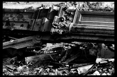 Riving av det sentrale markedet i Paris, i august 1971 (s/hv-bilde) av Victor Baltard