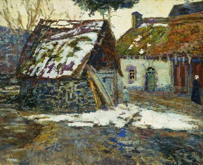 Landsby om vinteren av Victor Charreton